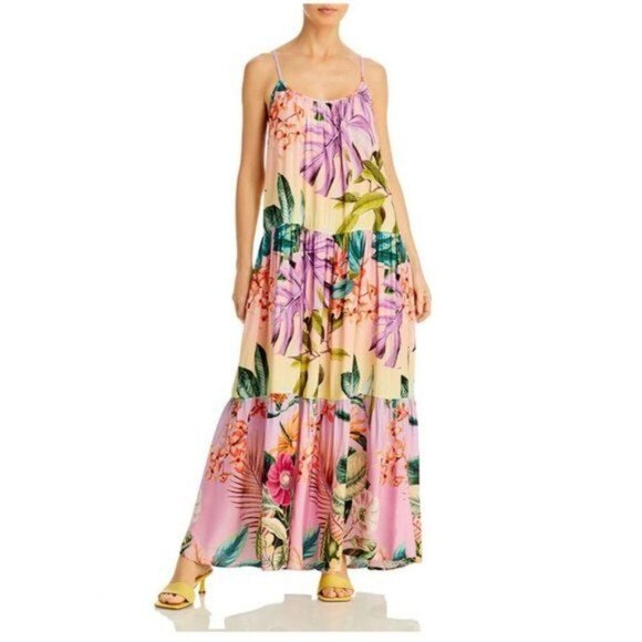 PQ Swim Other - PQ SWIM Cover Up Maxi Dress Aaron Floral Lavender Oasis Resortwear